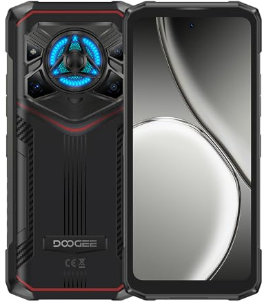 DOOGEE Blade20 Play 5G, Pantalla 6,6″ HD+ 90 Hz IPS, 32 GB RAM + 256 GB (expandible hasta 2 TB), Batería 10 300 mAh con Carga Rápida 33 W, Cámara AI 50 MP + 20 MP Night, Rojo Obsidiana