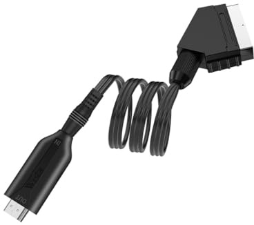 POPETPOP Adaptador Scart Video con Escalador Audio y Video Cable Directo Conversor Plug And Play USB para Señales Analógicas Digitales Pal Ntsc