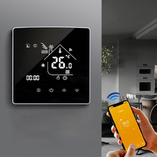 For Tuya Smart Thermostat, WiFi Thermostat Programmable Mounted On The Wall For Combi Boiler, Touchscreen, Remote Control & Installation(flash)