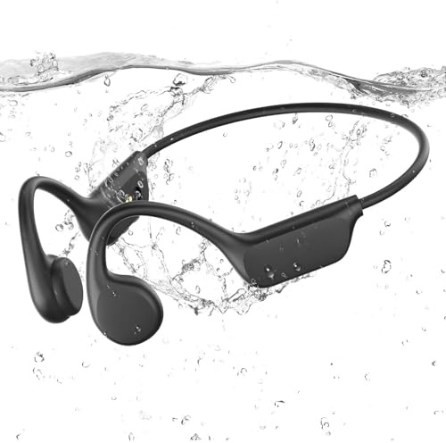 KESIEME Cuffie per nuoto a conduzione ossea, cuffie Bluetooth 5.4 wireless subacquee, cuffie impermeabili IPX8 con memoria integrata da 32 G, lettore MP3, auricolari sportivi aperti per corsa e