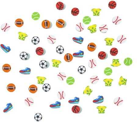 LEMONSTONE 50 Stück Sportball Mini Radiergummis, Cartoon Radiergummis, Lustige und Niedliche Ball Radiergummis, Radierbare Kleine Erasers Set für Kinder Schüler Schulsachen Büro Ball Partygeschenke