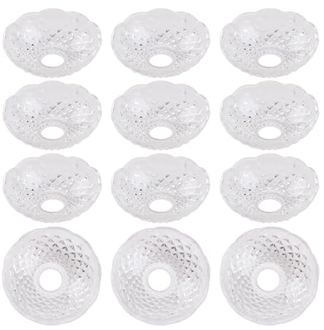 DEJIN 12Pcs Candle Drip Protectors 4 Inch Acrylic Bobeche Clear Wax Protectors for Candlesticks Chandeliers Decorative Drip Cups for Wedding Birthday Party Table Home Decor
