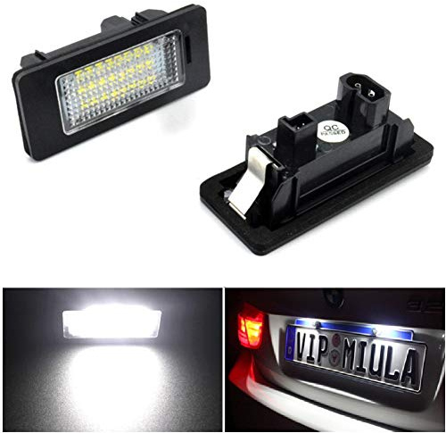2Pcs LED License Plate Light Car Number Lamp Assembly for BMW 1 3 5 Series E82 E88 E90 E91 E92 E93 E39 E60 E61 X1 X3 X5 X6 White Error Free LED lights