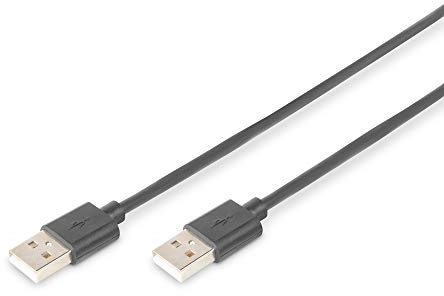 DIGITUS Cavo di collegamento USB 2.0-5,0 m - da USB A (M) a USB A (M) - 480 Mbit/s - Cavo di collegamento, Cavo USB - Nero