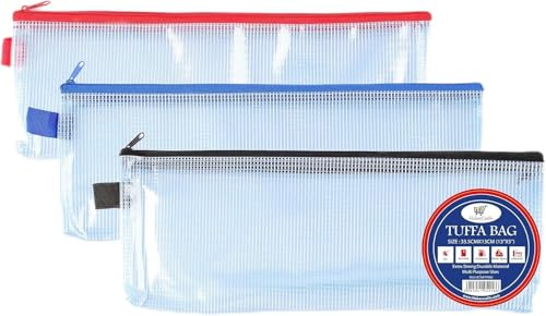 3pcs Clear Pencil Case, Plastic, with Zipper, Water Resistant, Reinforced and Waterproof