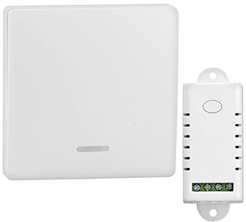 revolt Funkschalter: Batterieloser Funk-Ein/Aus-Schalter und Funk-Empfänger, 2.200 Watt (Kinetischer Funkschalter, Kinetischer Schalter, Unterputz-Lichtschalter mit Fernbedienung)