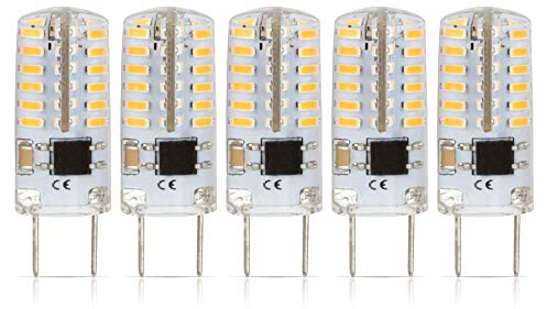 Simba Lighting G8 LED Dimmable Light Bulb (5 Pack) 1.5W T4 37mm 20W Halogen Replacement for Accent Lights, Under Cabinet Puck Light, Desk Lamps, Pendant Lights, 120V JCD Bi-Pin Base, Soft White 3000K