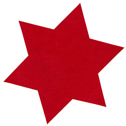 6 x Filzsterne in vielen Größen von Ø 15 cm bis Ø 40 cm Platzdecken - Platzset - Untersetzer - Tischet aus Filz Farbe Rot, Größe Ø 35 cm