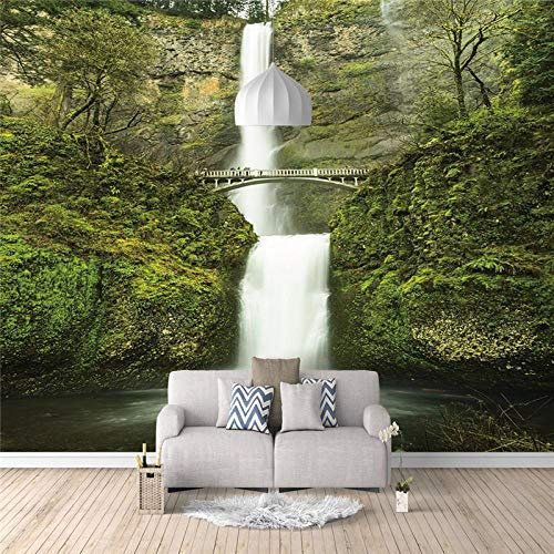 Fotomurales Cascada del bosque 200X250cm Decoración de Pared decorativos Murales moderna de Papel Pintado Sala Living Oficina Dormitorio