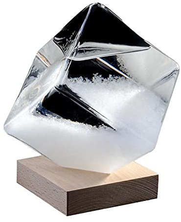 YZDKJ 10ml Valentine's Day Gift Water Cube Glass Shape Weather Forecast Barometer Crystal Bottle Storm Home Office Wedding Decor Love (Color : White)