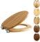 Fanmitrk Abattant WC en Bois, Lunette WC Clipsable en Bambou, avec Frein de Chute, Installation Facile (bamboo02)