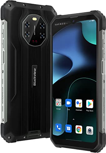 Blackview 5G Outdoor Smartphone Ohne Vertrag BL8800, 50MP Quad Kamera, 20MP IR Nachtsichtkamera, Dimensity 700 8GB+128GB, 6.58'' FHD+, 8380mAh 33W Schnellladung, IP68 Robust Handy NFC GPS OTG Schwarz