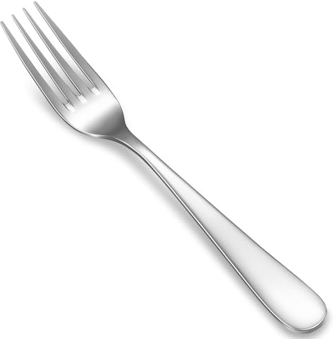 KEAWELL Premium Louise Forks, Set of 4, 18/10 Stainless Steel, Forks Silverware with Round Edge, Exceptional Mirror Finish, Dishwasher Safe (8 Dinner Fork)