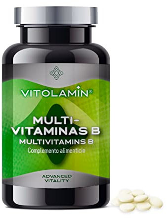 MULTIVITAMINAS B Vitolamin® 120 Comprimidos Vegetarianos | Minerales y Vitaminas B1, B2, B3, B5, B6, B7, B9, B12, Niacina, D-Biotina, Ácido Fólico y más