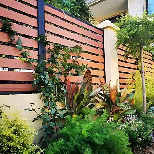 LZMZMQ WPC Sichtschutzzaun Sichtschutzzaun/WPC-Windschutz, Aluminium-Balusterpfosten Und WPC-Paneele Stehzaun-Set Breit 100 120 140 160 180 cm Für Privacy Divider Sun Room Office Veranda