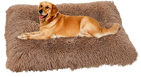 SOAI Flauschige Hundebett, Langer Plüsch Hundekissen,Hundematte,Weiche Polsterung,Hundekorb für Mittelgroße Hunde und Katzen(65x48cm)