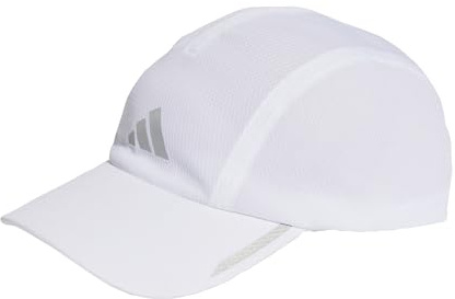 Adidas Unisex Adulto Running AEROREADY Four-Panel Mesh Cap, White/Reflective Silver, L