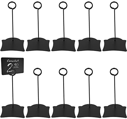 Etikettenhalter Fotohalter ErmäßIgter Preisschildhalter Clip-Schilderhalter - Schwarz Tischkartenhalter FüR Tischnummer Preiskarte Supermarkt Brot Preisschild Vertikale Kuchen Display Zeichen 10 StüCk
