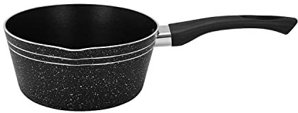 Royalford Milk Pan 14 CM Multipurpose Saucepan - Non-Stick Coating Soup Pot Milk Pan, Easy to Clean, Induction Sauce Pot with Pour Spout, Black