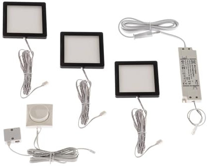 LED Lámparas bajo armario 'Antony' (Moderno) en Negro hecho de Plástico e.o. para Cocina (3 llamas,) de Lindby | lámparas bajo mueble