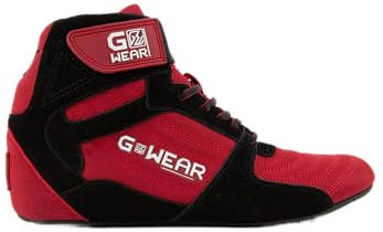 Gwear Pro High Tops Rot/Schwarz - Bodybuilding und Fitness Schuhe mit Logo leicht bequem perfekt für Gym Sport Krafttraining (Rot/Schwarz, EU Schuhgrößensystem, Erwachsene, Numerisch, M, 36)