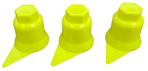 KRAM-TRUCK 100 x hjulbultar, hjulmuttrar, hjulbultarkapslar, hjulmutterkapslar, plastkapslar, höljen, skyddsindikator för lösa skruvar (neongula, 33 mm)