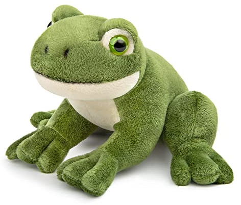 lilizzhoumax Jouet en Peluche Grenouille Verte 12cm/5, Simulation Réaliste d'Animal Sauvage, Poupée Douce, Cadeau pour Amis et Enfants