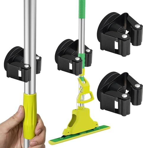 ULIBERMAGNET Besenhalter, magnetisch, magnetisch, mobil, robust, rutschfest, zur Aufbewahrung an der Wand, praktische Aufbewahrung für Tür – Besen, Schaufelhaken für Garage, Küche, Garten
