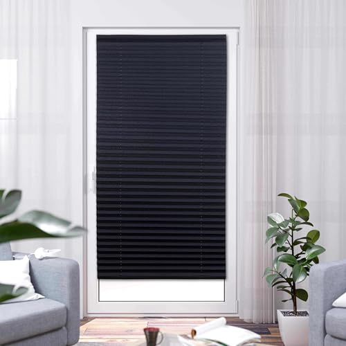 K-Home® Klebe-Plissee Schwarz Lichtschutz B60 x H210 cm