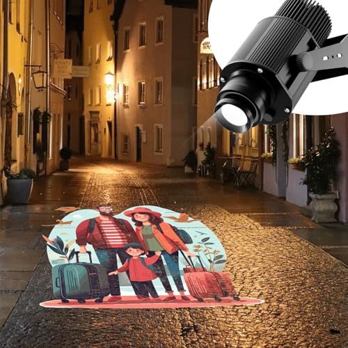 110W GOBO Logo Projector, IP67 Outdoor Custom Logo Light for Business | Long-range 110W logo projection for storefronts, hotels, stages, events, outdoor signs and commercial brand displays