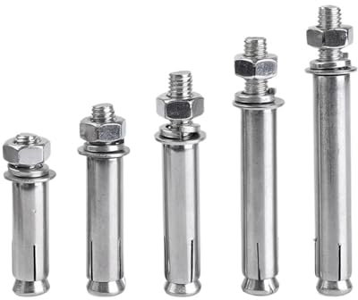 1/5 Stück M6 M8 M10 -M20 304 A2 Edelstahl Sechskant-Expansionsschraubenhülse Betonankerbolzen (Color : 5pcs, Size : M8x90)