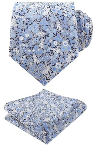 Alizeal Pochette de costume et boutons de manchette à motif floral pour hommes