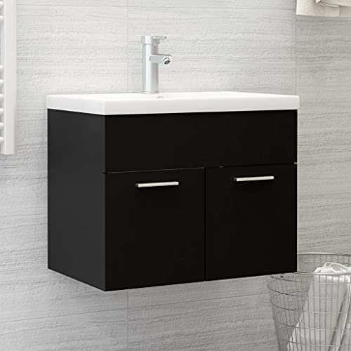 DYRJDJWIDHW Waschbeckenunterschrank Schwarz 60x38,5x46 cm HolzwerkstoffIdeal für Bäder, wo sie gebraucht Wird