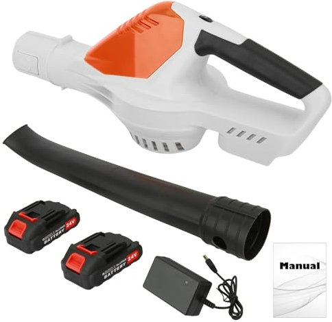Karelwui Souffleur à feuilles sans fil - 24 V - Souffleur à feuilles compact léger et portable avec 2 batteries et 1 chargeur - Pour l'entretien de la pelouse, terrasse, cour