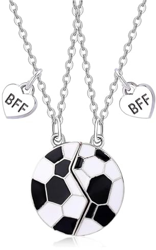 DXPETA Football Gifts: Best Friend Necklaces for Boys & Girls, Magnetic Football Necklace, Matching Soccer Necklaces, For Friends Birthday Presents, Sports Fans