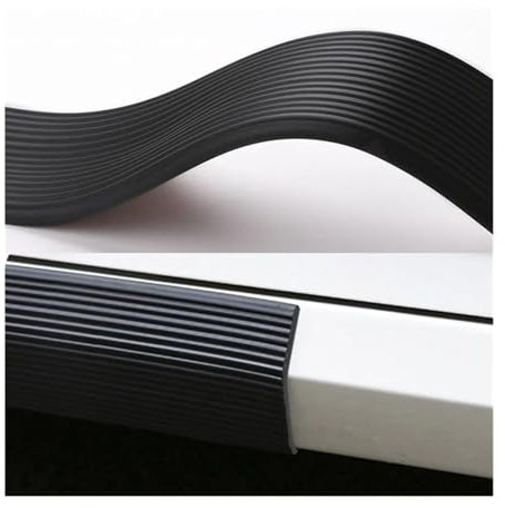 Winglet Diffusor 100 cm X 8 cm Auto Aufkleber Auto Tür Rand Schutz Dekorative Schutz Streifen Körper Seite Rock Anti-Scratch Anti-schmutzig Schutz Kleber Seitenschweller(4PCS Black)