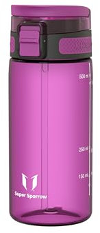 Super Sparrow Borraccia Bambini - 500ml - TouchSip Sportiva Bottiglia - Tritan Senza BPA, a Prova di Perdite - Borracce con Cannuccia Ideale per Scuola e Sport