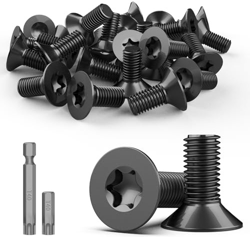 TXXATX 15 Stück Senkkopfschrauben M8 Edelstahl A2 V2A Senkkopf Torx Schrauben M8 x 16 mm Maschinenschrauben Schwarz Schraube Möbelschrauben Edelstahlschrauben Flachkopfschrauben mit T40 Torx Bit