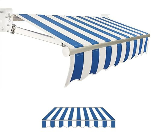 Ricambio Retrattile Rigato Tenda da Terrazza Protezione UV Protezione Solare per Terrazza 2.0x1.5M Senza Telaio Ricambio per Tenda da Terrazzo Esterno