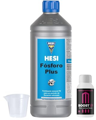 GROWMANIA HESI Phosphor Plus + Boost Up Nutrients Probe + Messbecher | Flüssigdünger für Blumen Pflanzen und Kulturen | Wachstumsstimulation