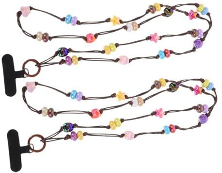 Holibanna 2stücke Perlen Umhängeband Für Handys Verlust Gurt Handyhalterkette Damen Multifunktional Handy Umhängeband