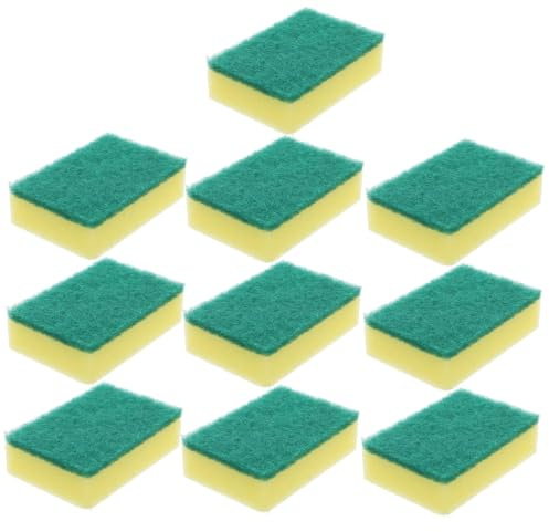 Ciieeo 10 Pezzi Spugne Abrasive per Pulizia della Cucina Antigraffio per Lavare Piatti e Superfici