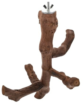 FRCOLOR Natural Grapevine Bird Standing Rod Playstand Parrot Perch Branch Grinding Claw Toy for Cage Pet Bird Supplies