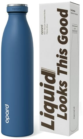 Opard Insulated Water Bottle Stainless Steel, 42hrs-Cold&18hrs-Hot Metal Water Bottle 750ml, Leakproof Drink Bottle, No Sweat Thermal Flask for Adults Kids - Deep Ocean Blue