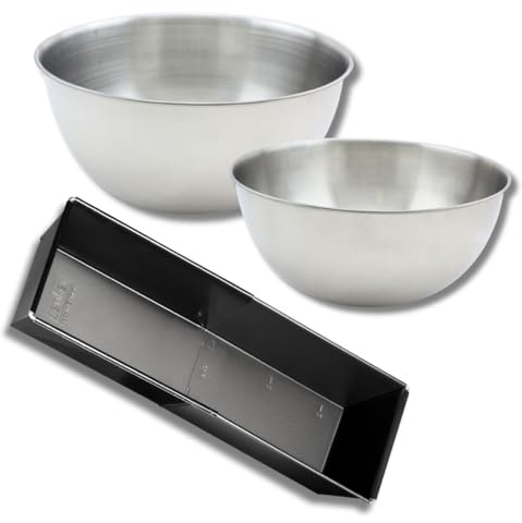 Zenker 9360650 Moule à Cake Extensible 28-40cm - Bol à Mixer 25cm - Bol à Mixer 20,5cm - Spatule 25cm - Noir, Inox, Lila