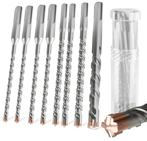 SDS Plus borrset,8 stycken SDS-plus borr Ø 5 – 12 × 160 mm，hammarborr för betong med 4 skär för borrning i sten, betong, natursten
