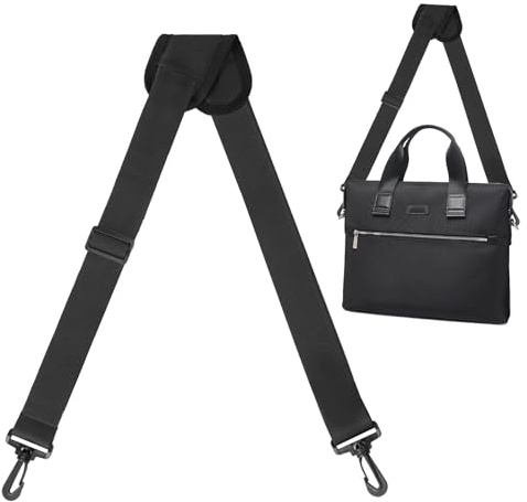 Schultergurt für Taschen,Universeller Taschengurt Schwarz mit Abnehmbaren Belueftung Schulterpolster und Drehhaken,90-160cm Verstellbar Tragegurt Tasche,für Kameratasche Laptoptasche Reisetasche