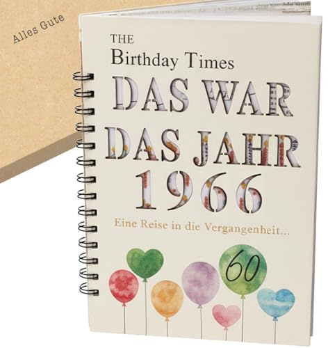the lazy panda card company Das Jahr, das 1966 war - Karte Buch zum 60. Geburtstag mit Details zum Geburtsjahr Geburtstagskarte (1966)
