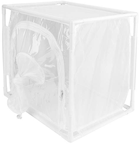 Jelquix Mesh Breeding Cage, Greenhouse Ventilated Habitat PVC Frame & Fine Mesh for Raising Butterflies, Moths and Small Observation
