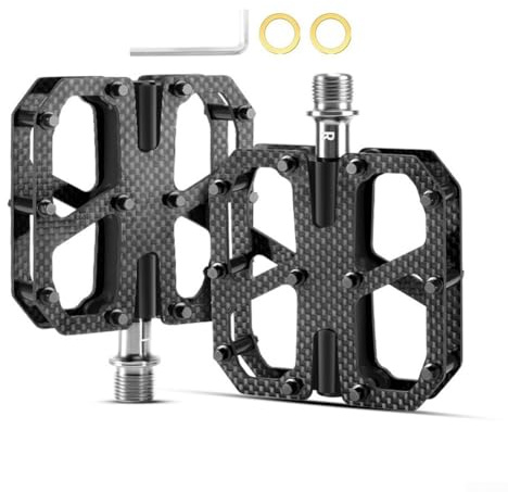 Pedale per bici orientato alle prestazioni, combina fibra di carbonio T700 e lega TC4 GR5 per un peso ridotto e una maggiore efficienza (nero)